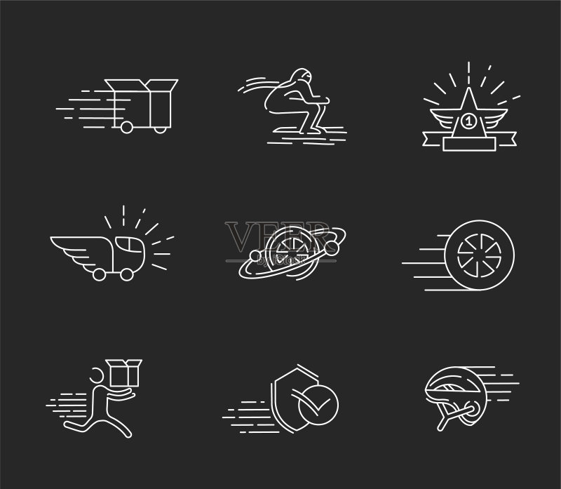 速度运动可编辑图标和Logo图标素材