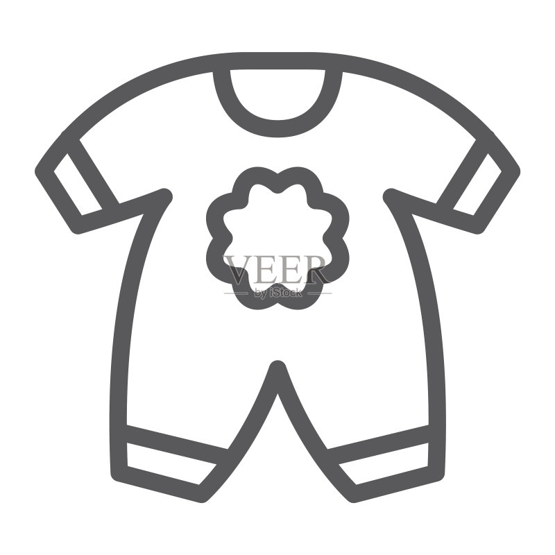 婴儿服装线条图标图标素材