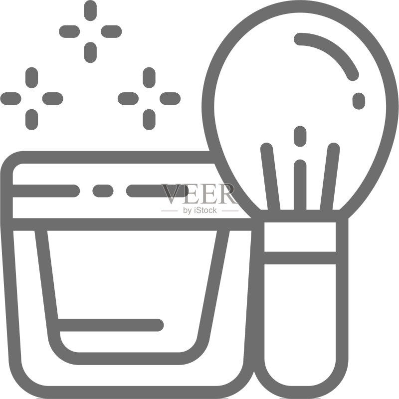 罐装粉末歌舞伎刷面霜线条图标图标素材