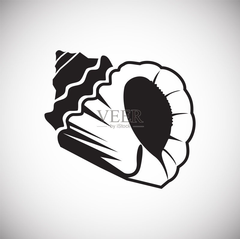 白色背景上的海螺图标图标素材