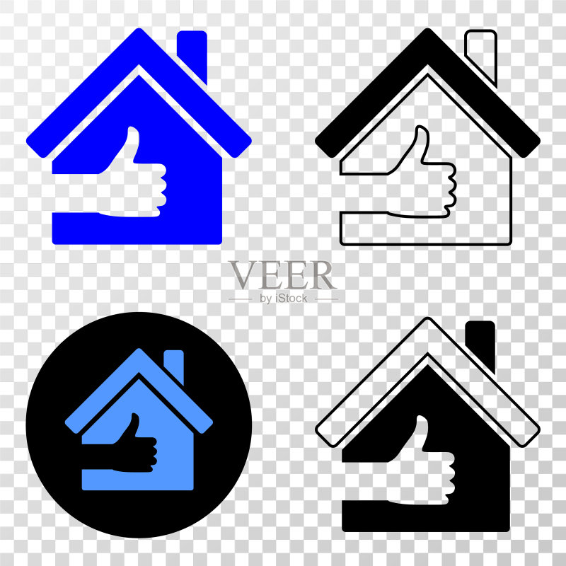 最佳房屋EPS图标带轮廓版本图标素材