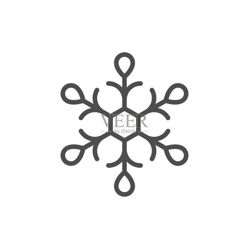 雪花线条图标图标素材