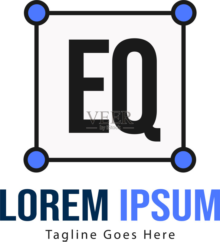 EQ字母现代边框logo模板图标素材