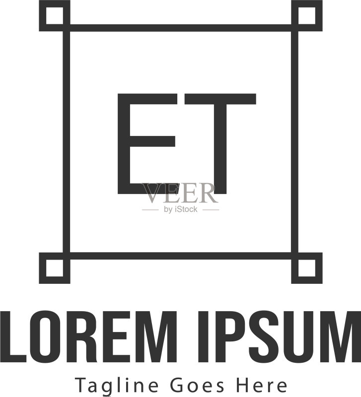 ET字母现代边框标志模板图标素材
