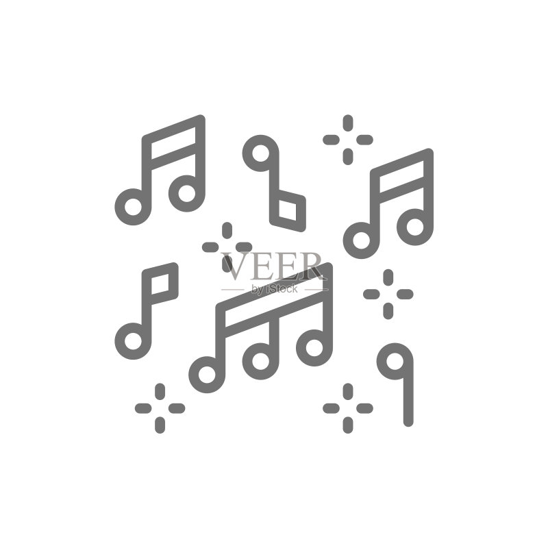 音符线性图标图标素材