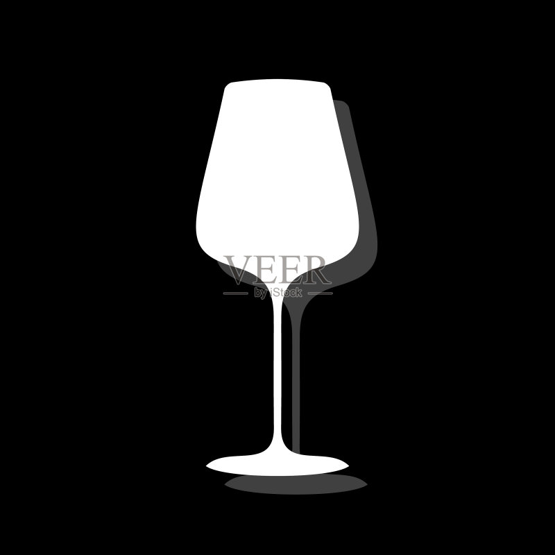 葡萄酒或香槟玻璃杯扁平图标图标素材