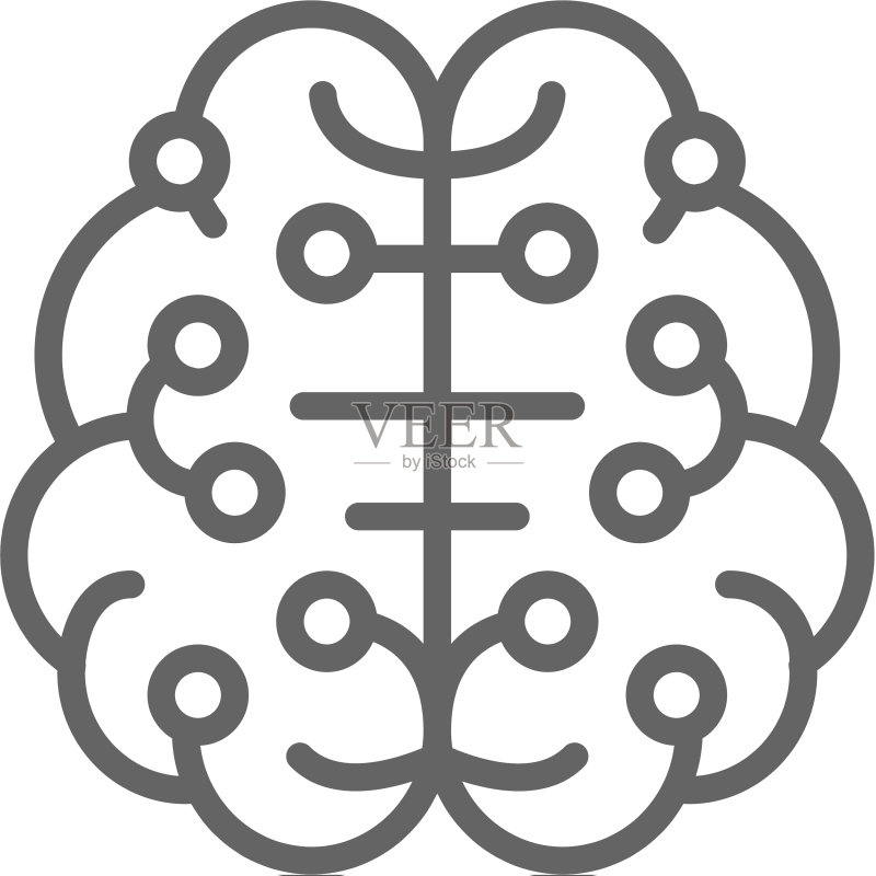 人工智能大脑连接图标素材