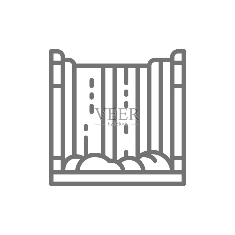 尼亚加拉瀑布线性图标图标素材