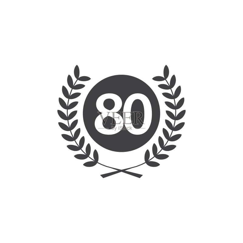 80周年纪念模板设计图标素材