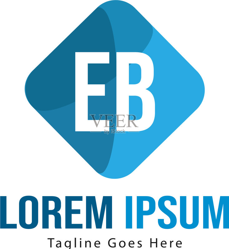 EB字母现代框架logo模板图标素材