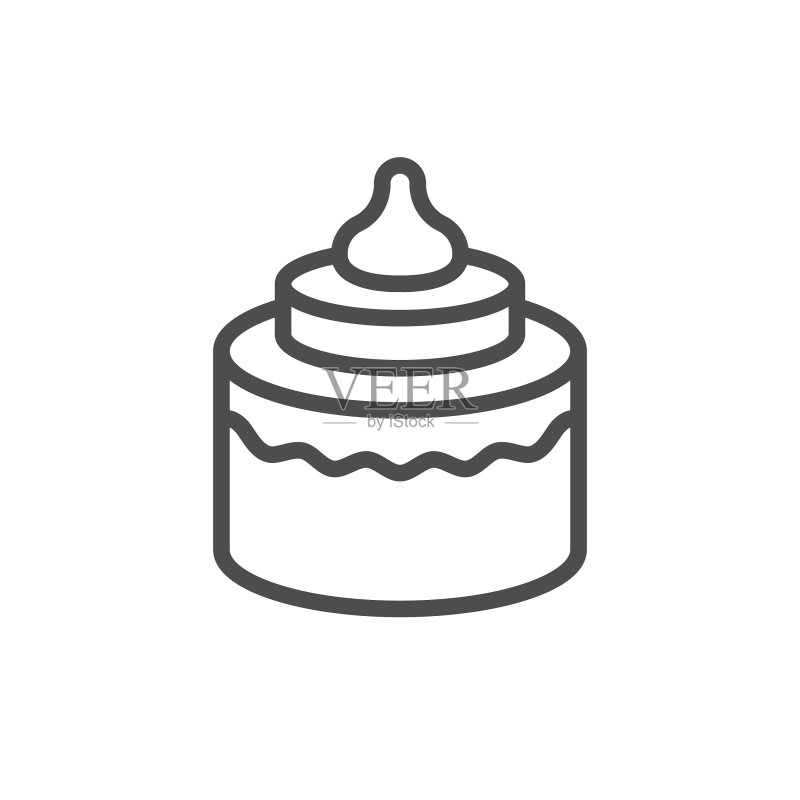 蛋糕线性轮廓现代图标图标素材