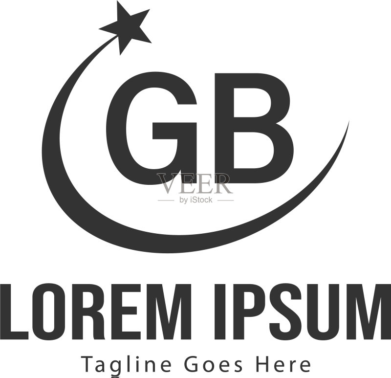 GB字母现代边框logo模板图标素材