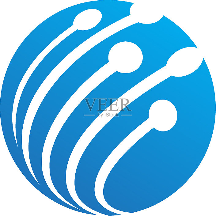 圆形科技连接Logo图标素材