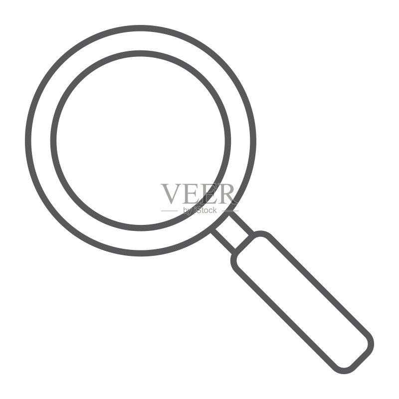 细线图标放大和探索图标素材
