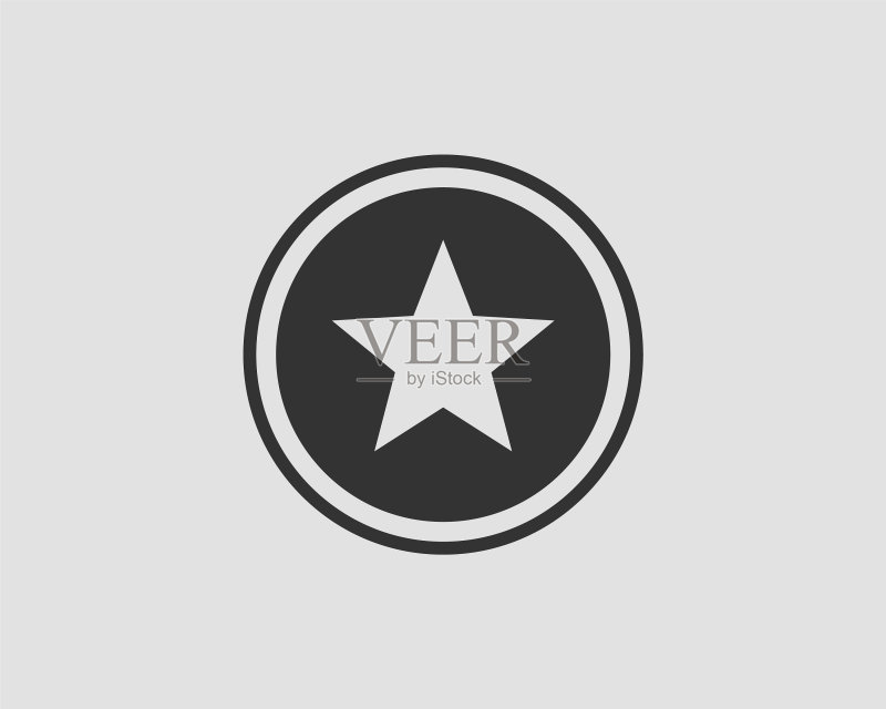 白色背景上的星星轮廓图标图标素材
