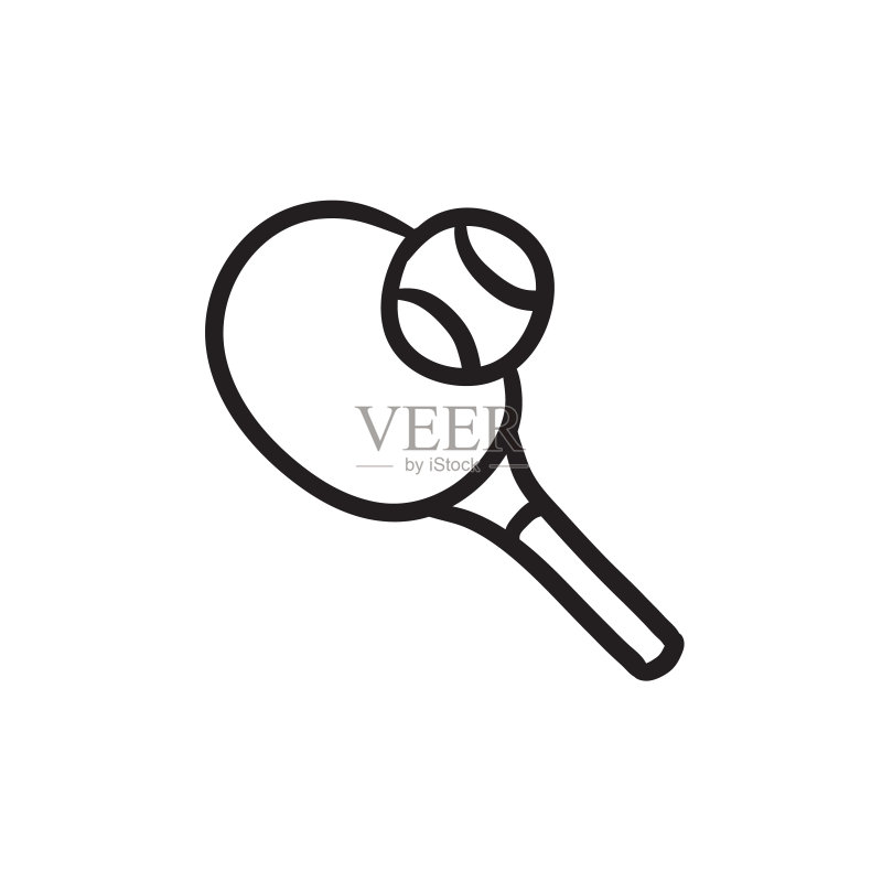 网球拍和球素描图标图标素材