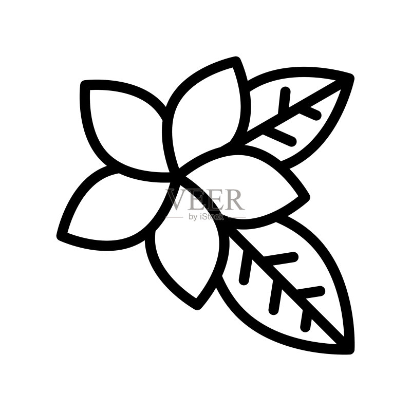 热带鸡蛋花线性图标图标素材