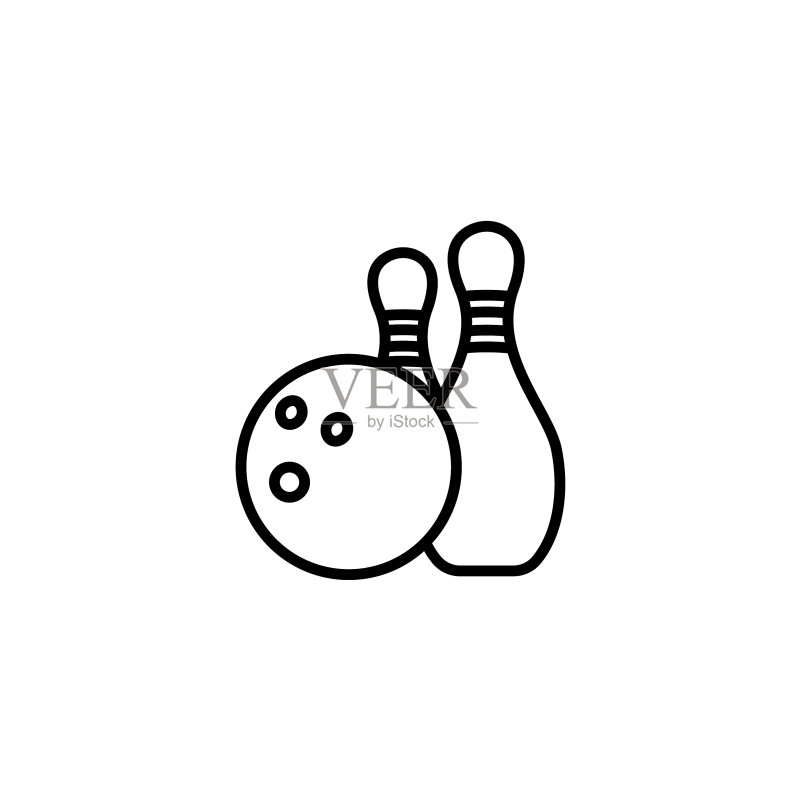网页线条图标保龄球和球瓶图标素材