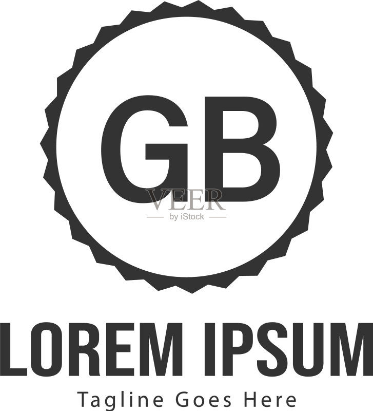 GB字母现代边框logo模板图标素材