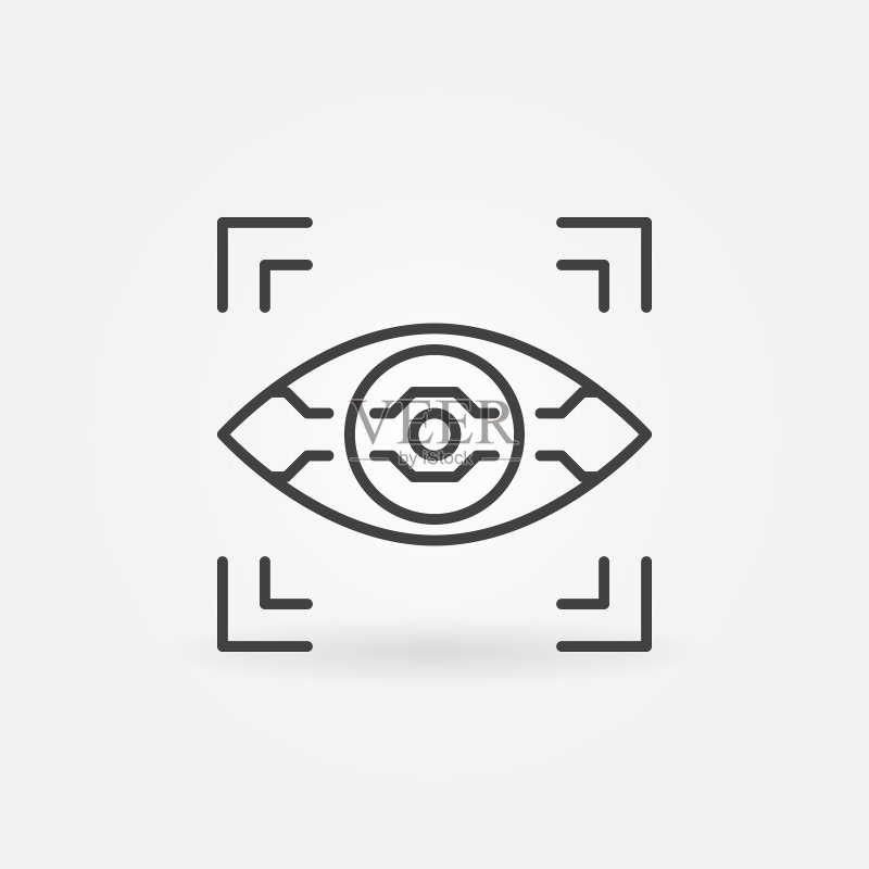 细线风格的AI眼睛图标图标素材