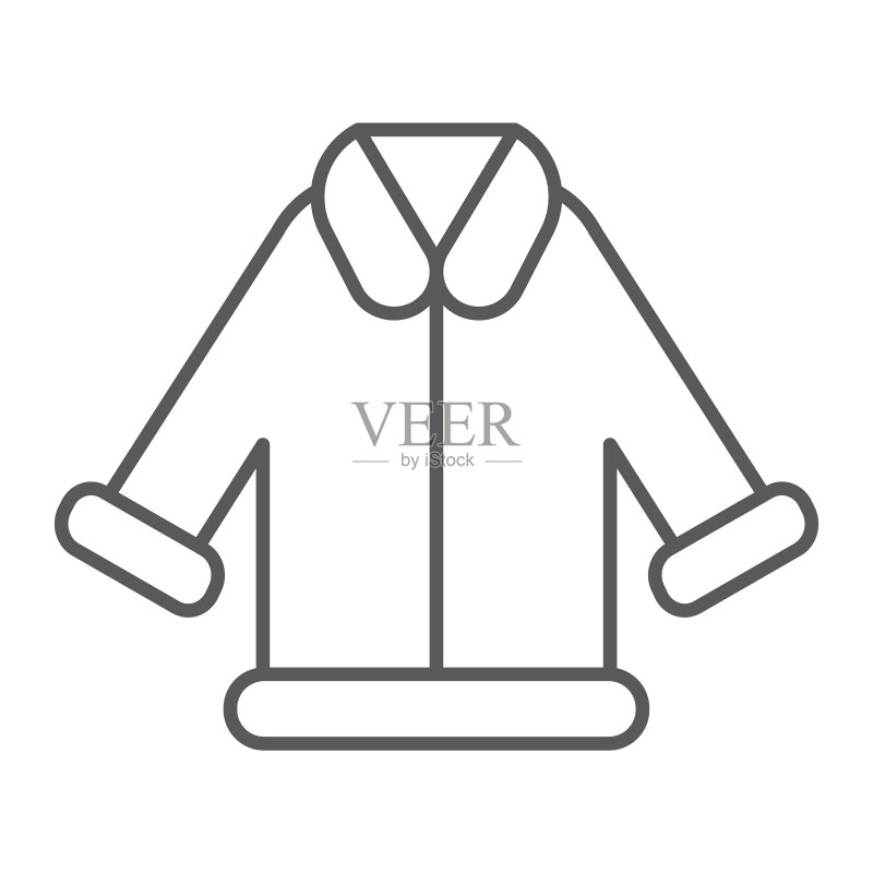 毛皮清洁细线图标洗衣服务图标素材