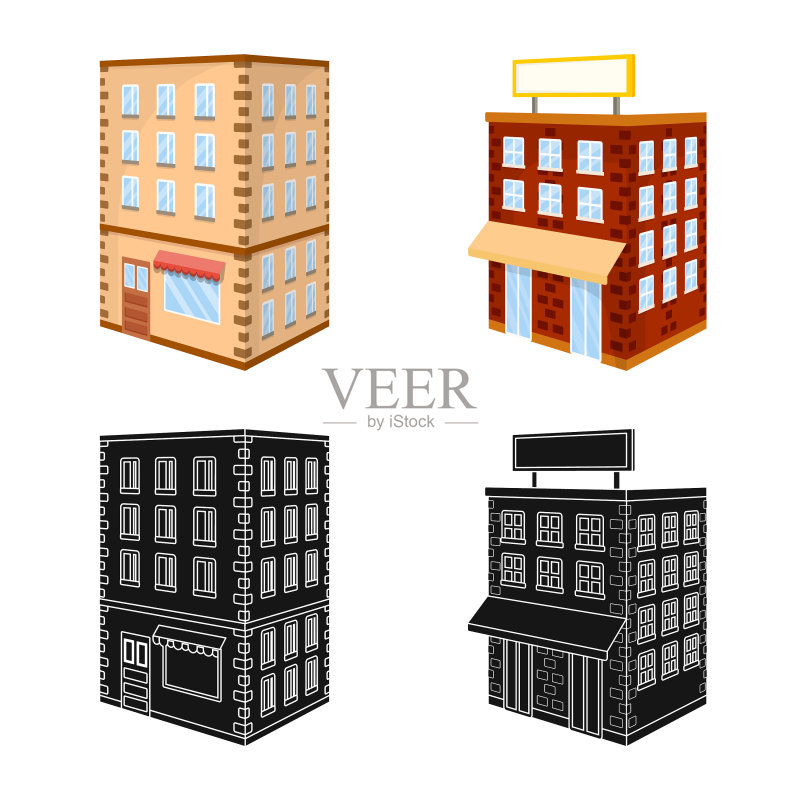 建筑和建筑图标素材
