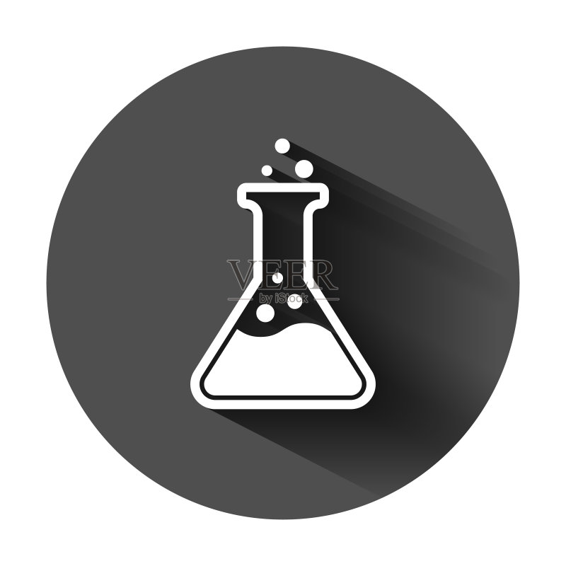 扁平风格化学烧杯标志图标图标素材