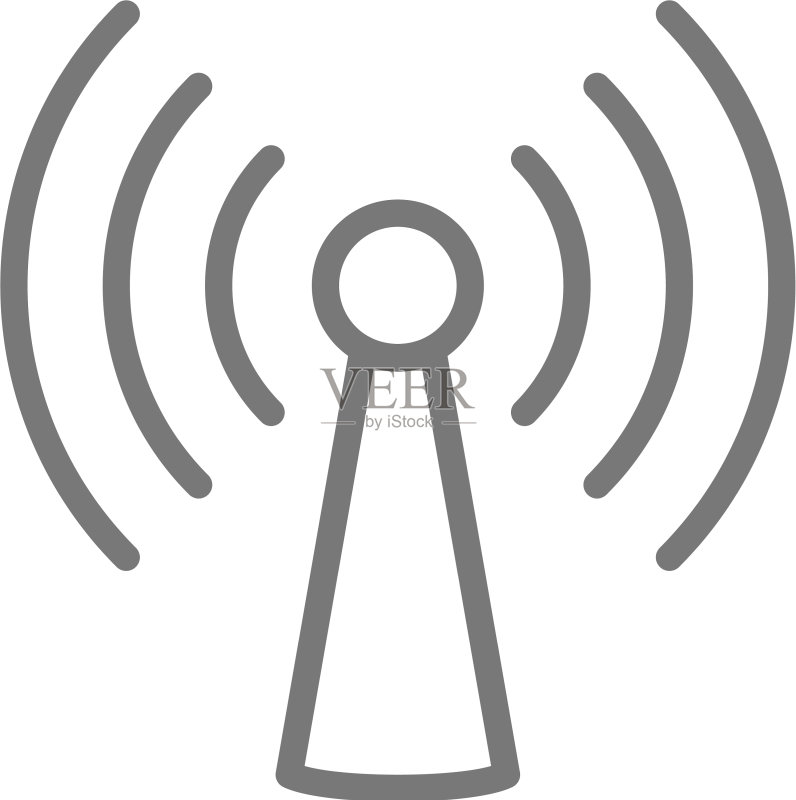 WiFi塔天线线条图标图标素材