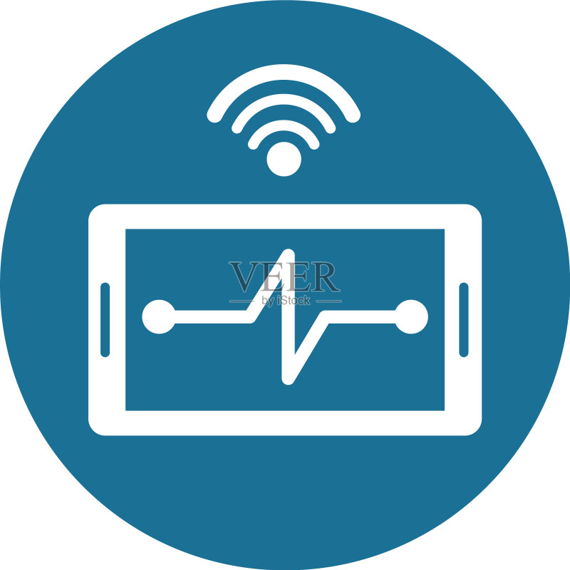 带有WiFi信号的智能手机设备图标素材