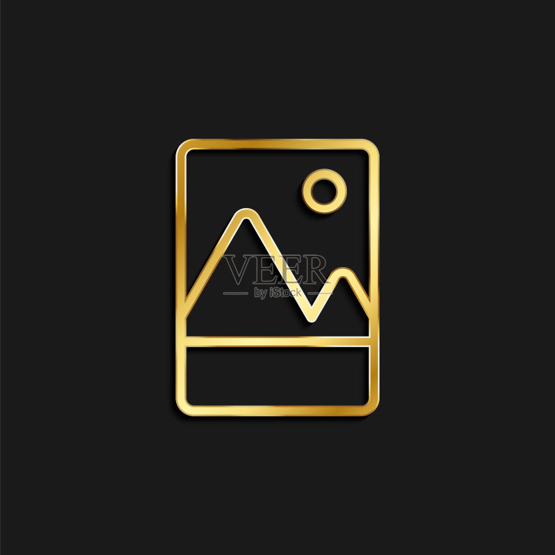 金色山脉照片图标矢量图图标素材