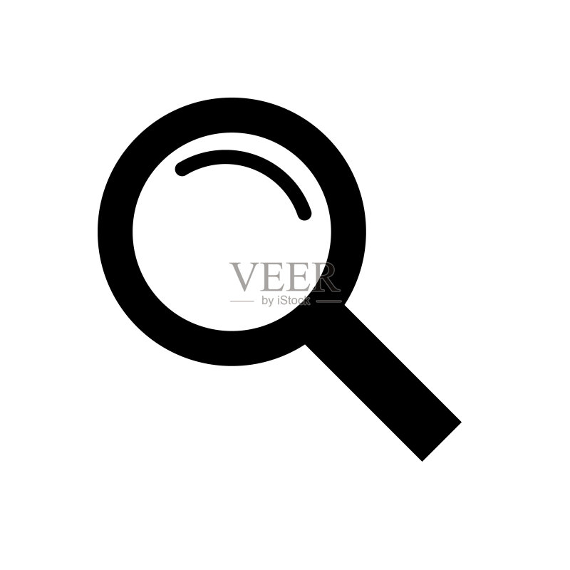 放大镜图标，logo，隔离在白色背景上图标素材