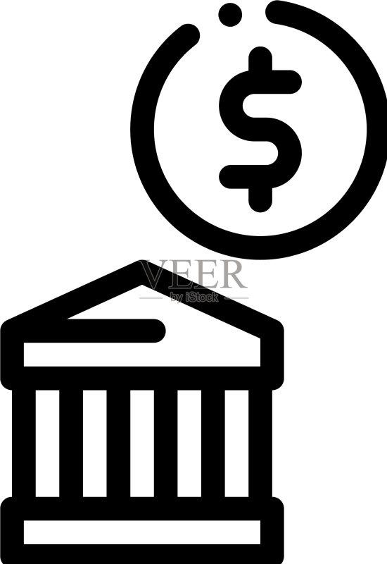 硬币图标轮廓建筑图标素材