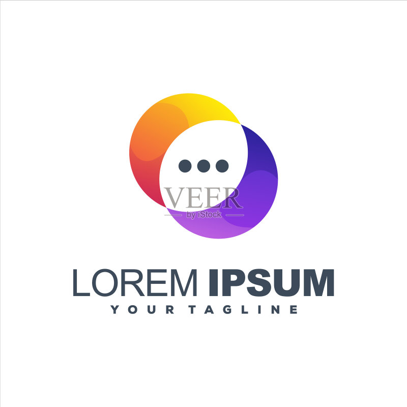 渐变聊天Logo设计图标素材
