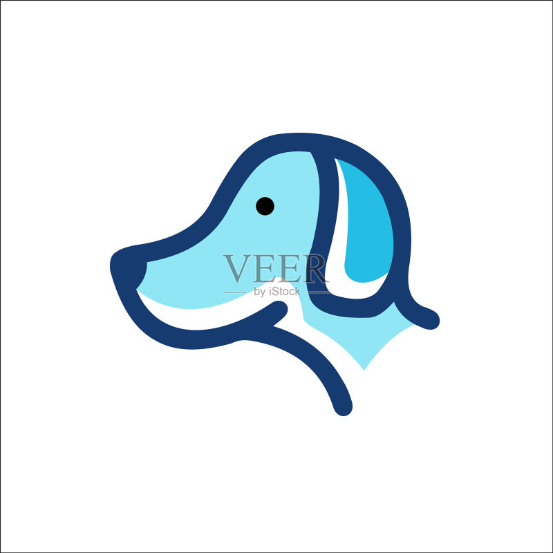 狗头logo - 轮廓单线图标素材