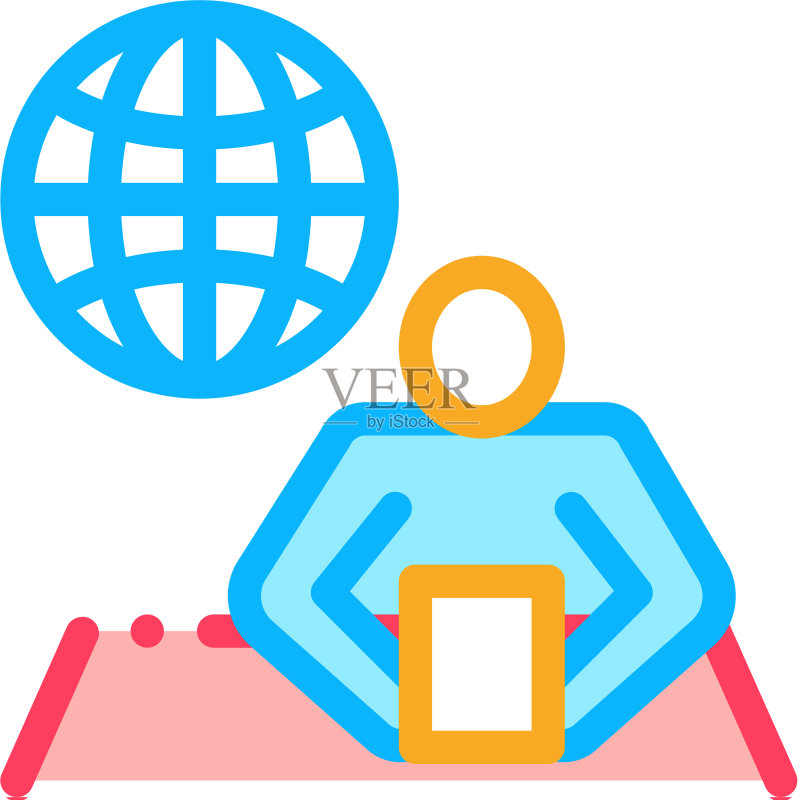 全球新闻图标轮廓图标素材