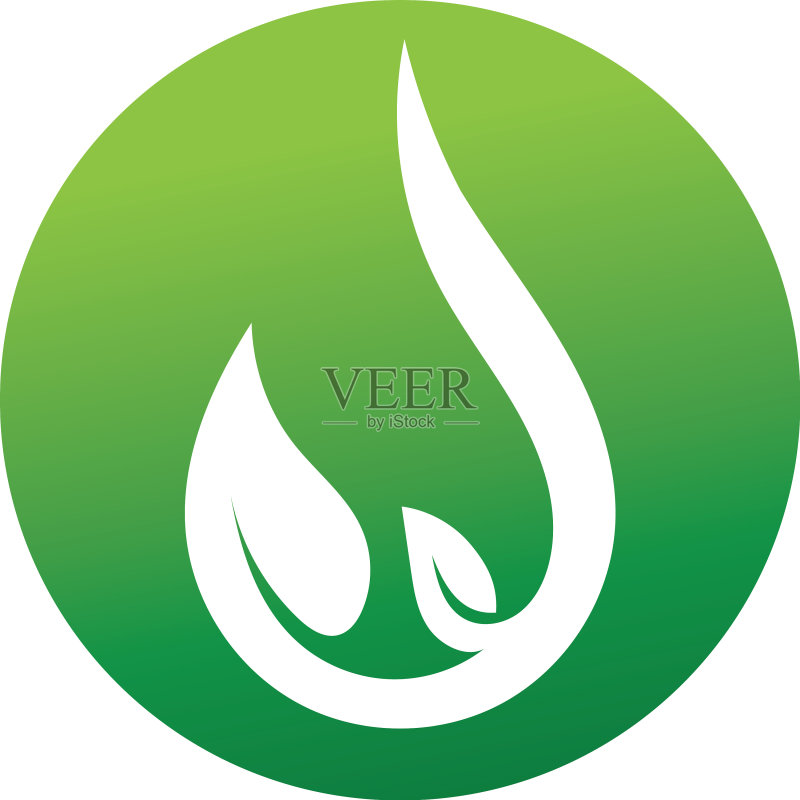 水滴与叶子logo模板图标素材