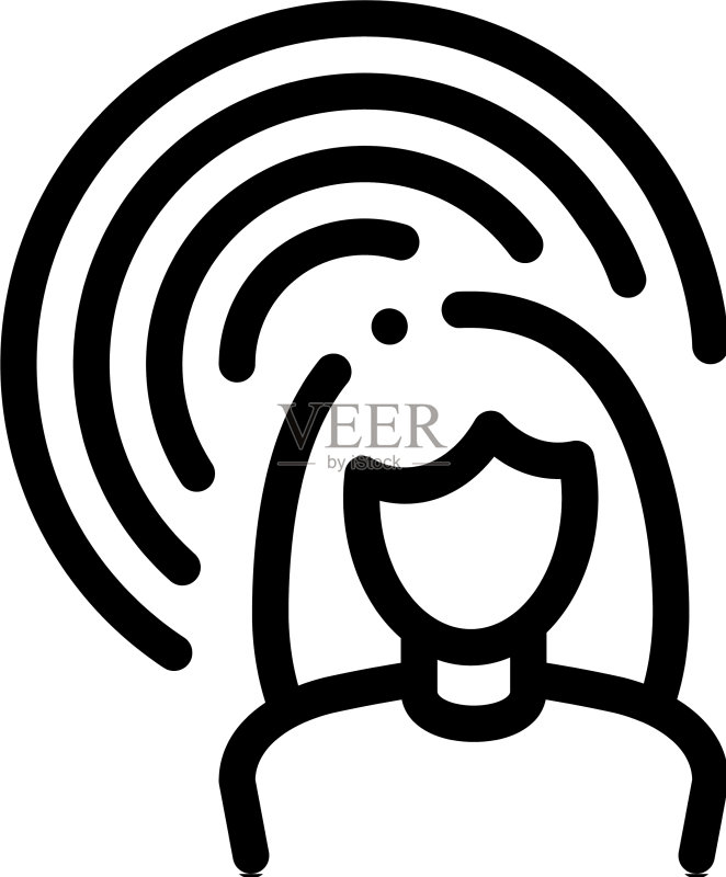 女性听力轮廓图标图标素材