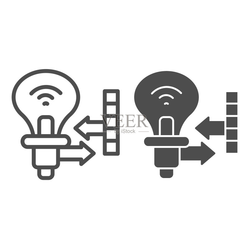 节能电子灯泡指示器智能家居矢量图标图标素材