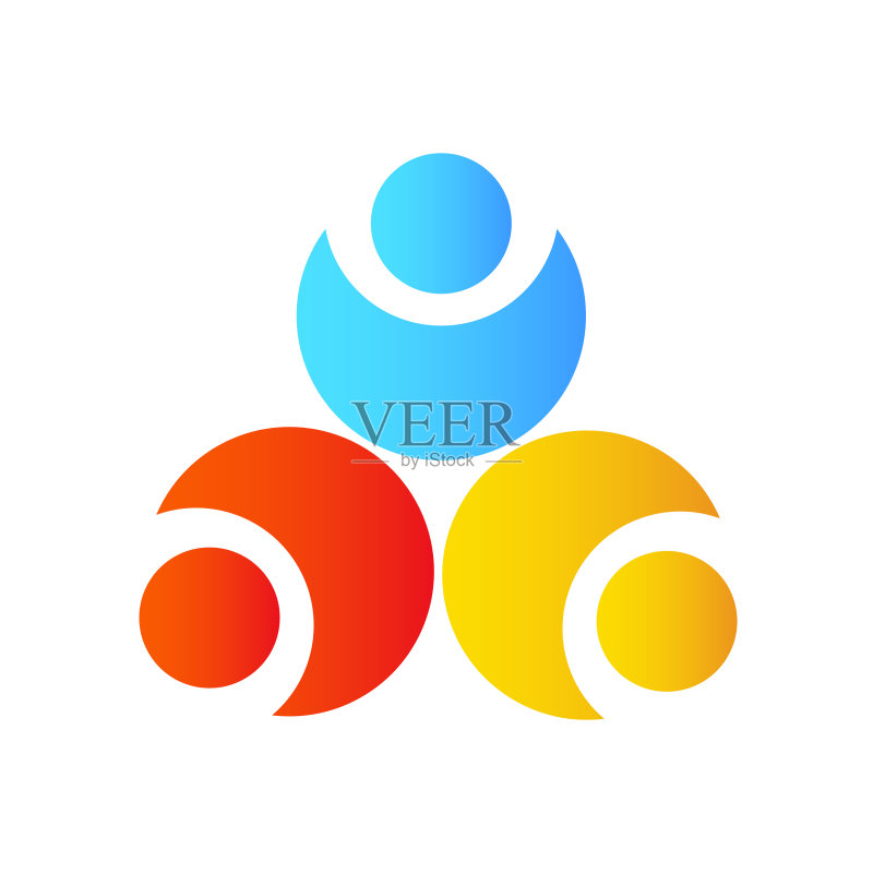 社区设计灵感矢量模板，社会关系和图标，收养关怀标志概念，图标符号图标素材