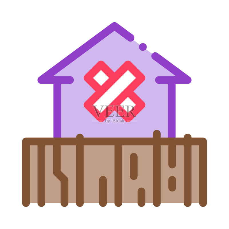 非住宅建筑图标矢量轮廓图标素材