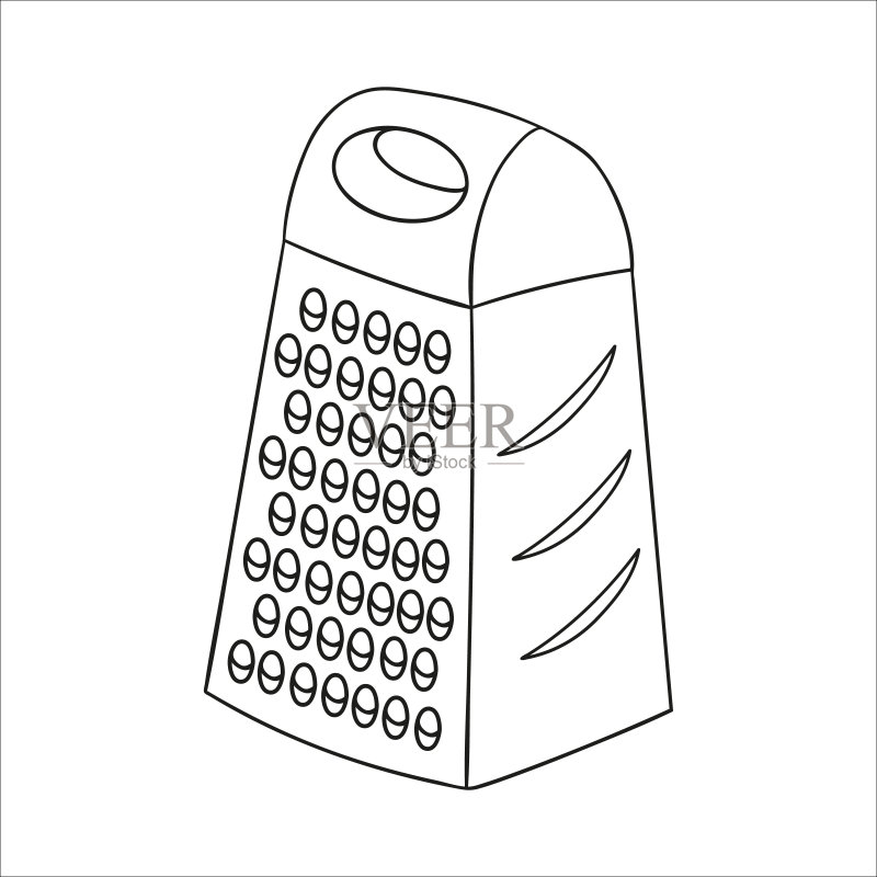 矢量黑白刨丝器，厨房工具图标图标素材
