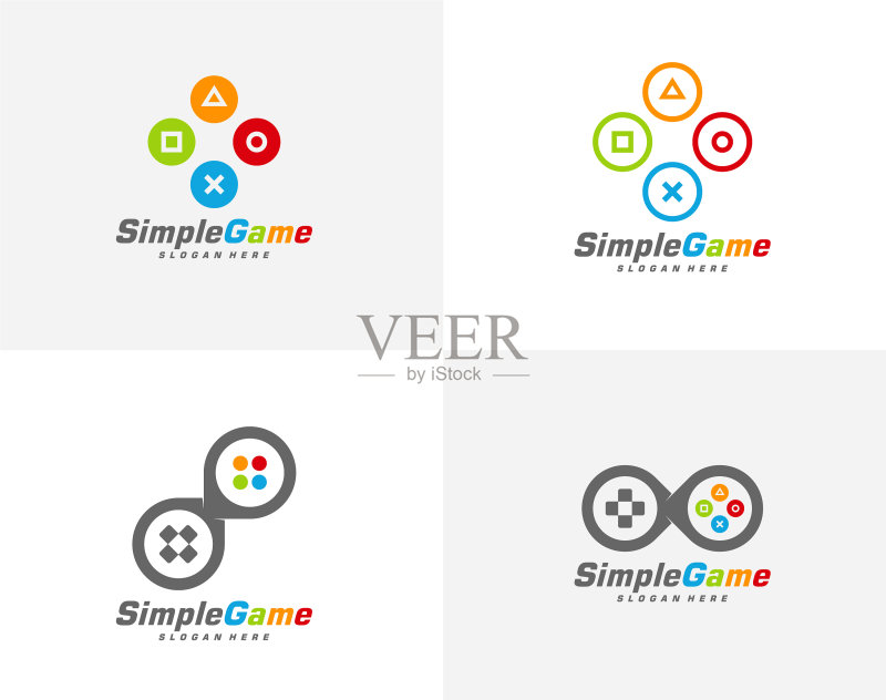 游戏Logo模板操纵杆设计图标图标素材