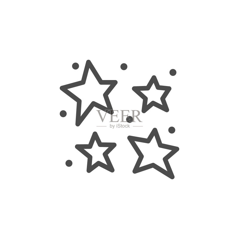 星线轮廓图标和闪光标志图标素材
