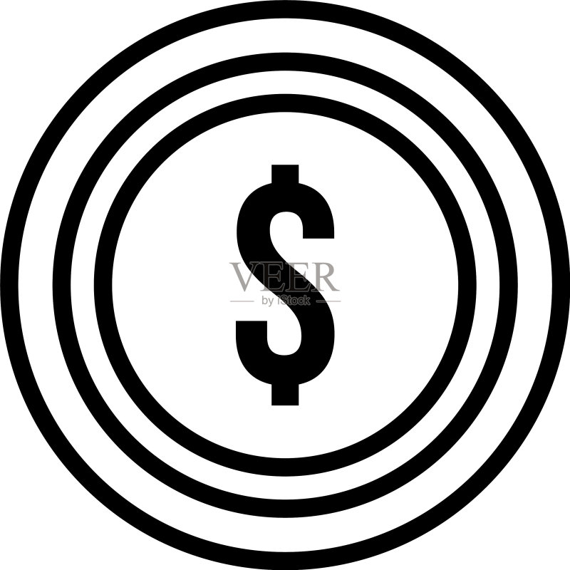 孤立的美元金币图标图标素材