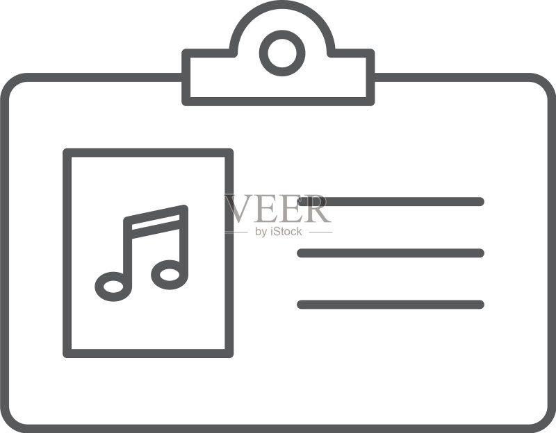白色背景上的音乐职员徽章图标符号图标素材