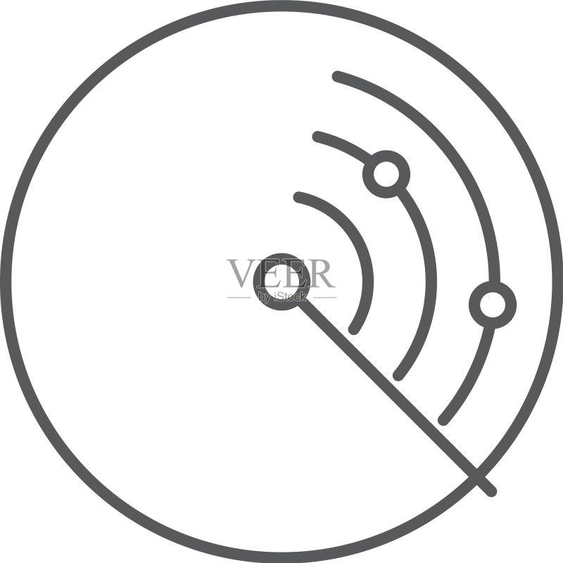 白色背景上隔离的雷达图标概念图标素材