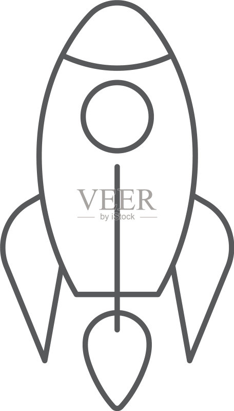 白色背景上的火箭图标概念图标素材
