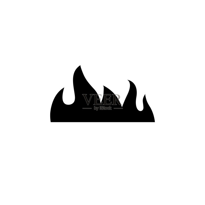 火焰图标，白色背景上的logo。火图标素材