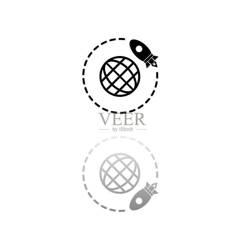 去太空图标（扁平风格）图标素材