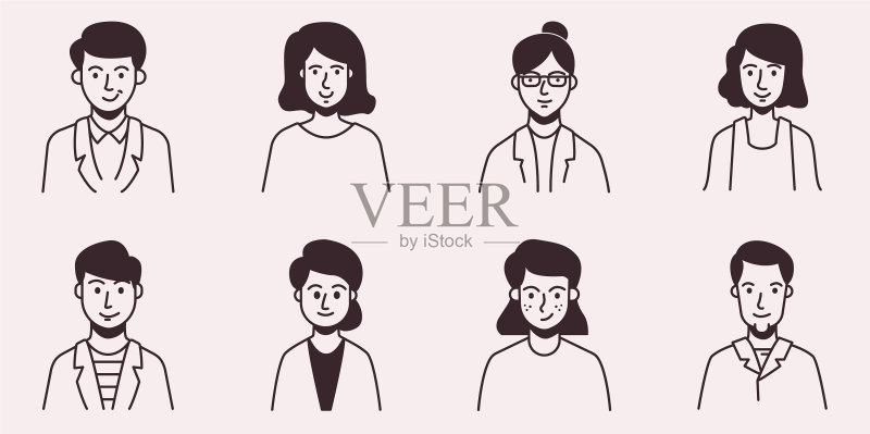 扁平化人物头像图标合集图标素材